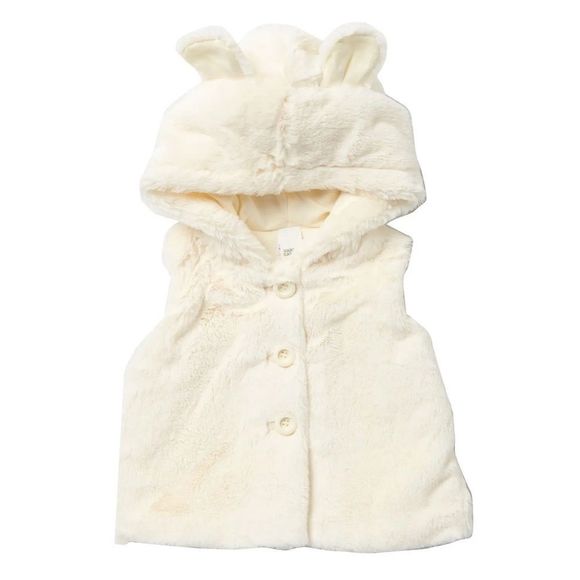 Harper Canyon Other - Harper Canyon Vest Wubby Teddy White Teddy Ear Sweatshirt Baby Girl Coat NWT 18M